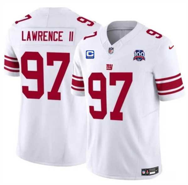 Men & Women & Youth New York Giants #97 Dexter Lawrence II White 2024 F.U.S.E. With 3-Star C Patch And 100TH Season Patch Vapor Untouchable Limited Stitched Jersey